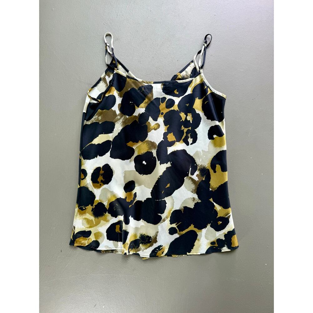 CAbi Animal Print Ruffle Cami Tank Top - Small - Leopard Print Sleeveless Blouse - Picture 4 of 6